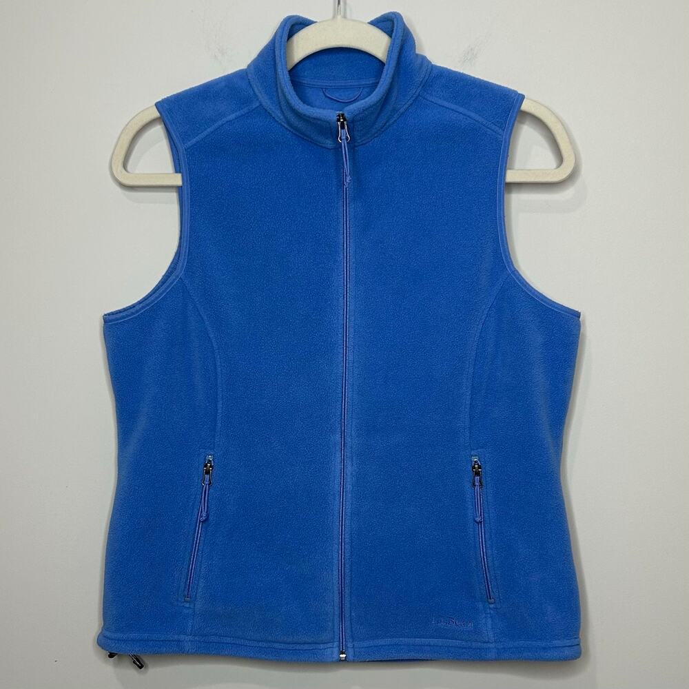 L.L.Bean Blue Polartec Fleece Vest Size XL Full Front Zipper Pockets